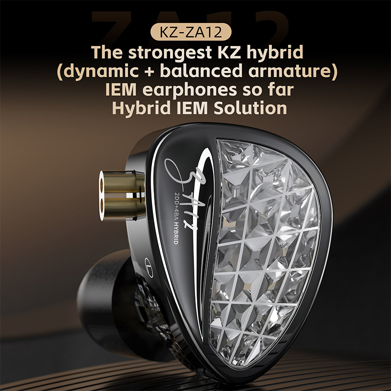 Office Tech Essentials - KZ ZA12 earphone Hybrid, Headset Gaming