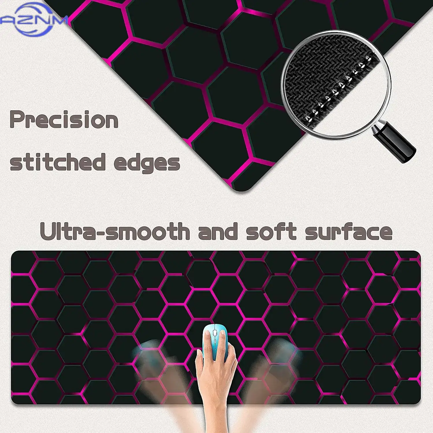 Alas Mouse Tech Pink Hex Grid  - Office Tech Setup ulasan dan harga