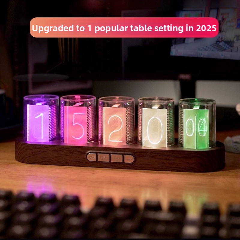 Jam LED Nixie Tube RGB untuk D - Office Tech Setup ulasan dan harga
